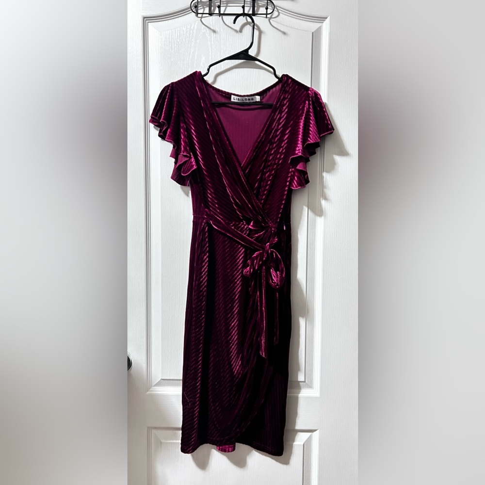 Elegant Magenta Wrap Dress